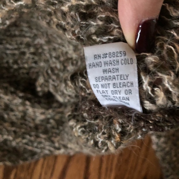 Soft Chocolate Brown woven cowl neck sweater top - Picture 5 of 6